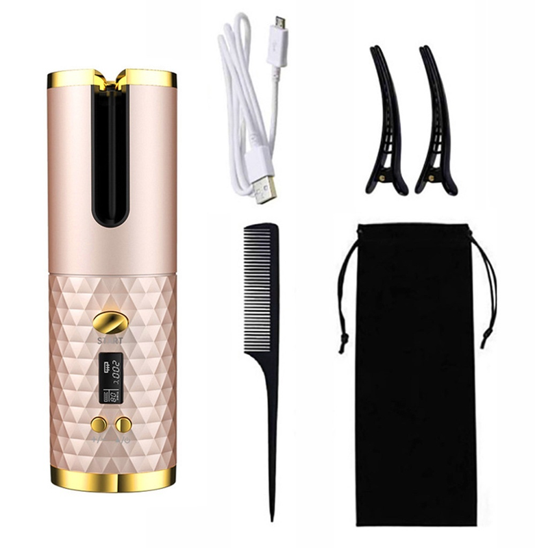 Modelador de Cabelo Automático Sem Fio Amaia Beleza – Cerâmica, USB, Bivolt | Cachos Perfeitos em Minutos |