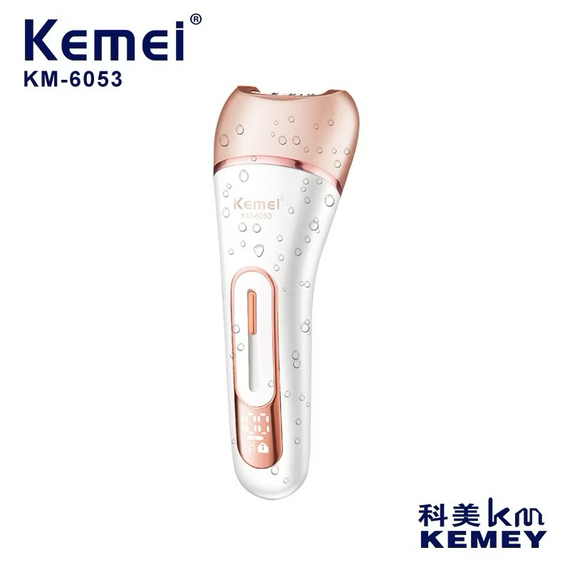 Kemei Depilador 6053 Feminino Elétrico, Barbeador Feminino, Perna Corpo Depilação Depilador KM 6053