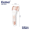 Kemei Depilador 6053 Feminino Elétrico, Barbeador Feminino, Perna Corpo Depilação Depilador KM 6053