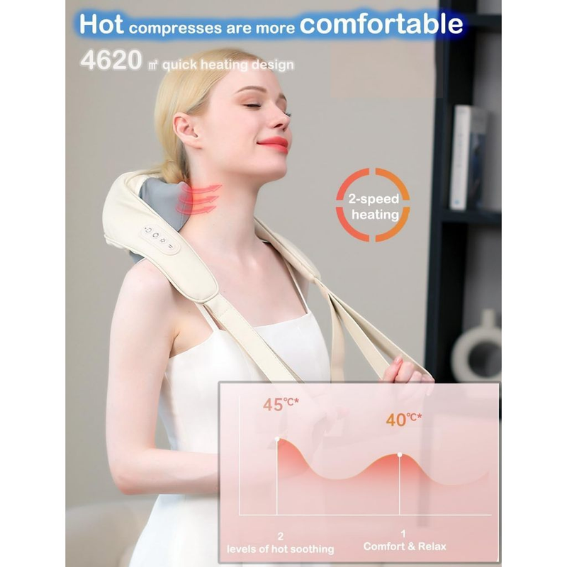 Massageador lombar pescoço Colete Shiatsu Massageador Cervical Ombros Lombar Pescoço Infravermelho Elétrico Bivolt