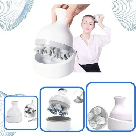 USB Massagem Elétrica De Cabeça De Couro Cabeludo Massageador Elétrico Garra Recarregável Relaxante.