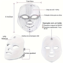 Máscara Facial LED 7 Cores Profissional – Clareia a Pele, Controla Acne e Reduz Poros para Tratamento Facial em Casa