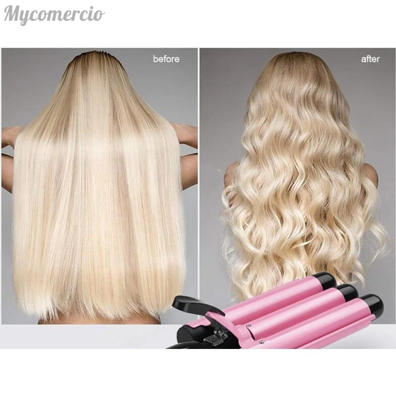 Chapinha Triondas Ondulador Formador Triplo 22mm Modelador de Cachos Onda Cabelo Cerâmica 200°C