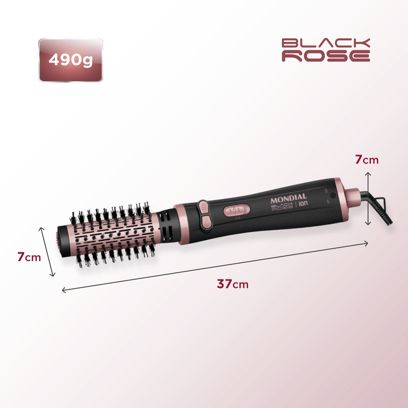 Escova Rotativa Modeladora Mondial Black Rose ERB-01 Bivolt 127V/220V
