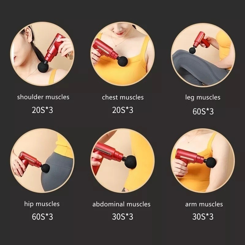 Pistola de massagem elétrica, massageador de tecidos profundos