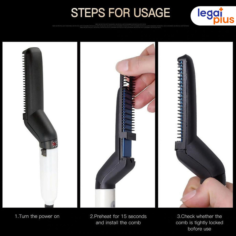 Kit cuidados masculinos - Modelador Pente Chapinha para cabelo e Barbeador Maquina cortar cabelo dragão