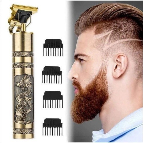 Kit cuidados masculinos - Modelador Pente Chapinha para cabelo e Barbeador Maquina cortar cabelo dragão