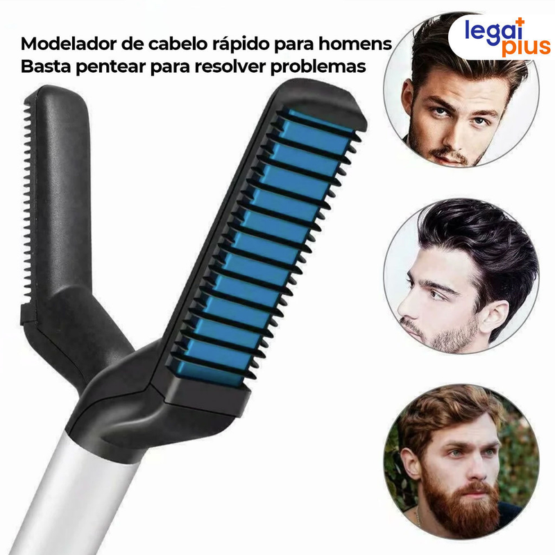 Kit cuidados masculinos - Modelador Pente Chapinha para cabelo e Barbeador Maquina cortar cabelo dragão