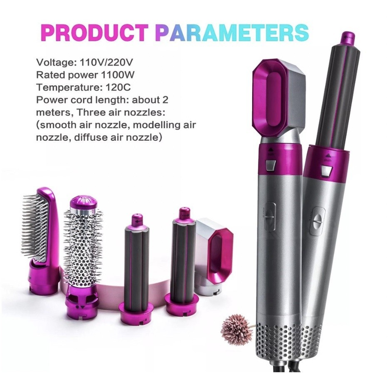 Escova 5 em 1 Secador, Pente, Modelador, Aumenta volume Profissional 110V/220V