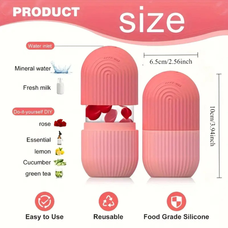 Massageador Ice Rolo Para Rosto Material de Silicone Tratamento de Poros e Rugas