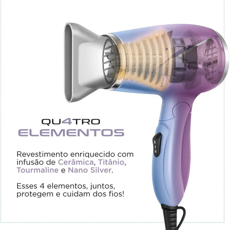 Secador de cabelo 1200W Duo Colors 4 Elementos By Juliette - SCT-JU-03 Mondial