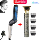 Kit cuidados masculinos - Modelador Pente Chapinha para cabelo e Barbeador Maquina cortar cabelo dragão